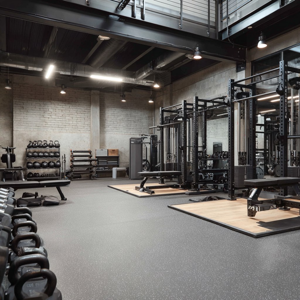 Modern training facility with professional equipment showcasing systematic approach to fitness and personal development